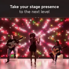 Twinkly Lightwall 8x8ft, LED Panel Smart, Multicolor LED Lights, DJ Lights and Music Rhythm Show, Aluminum Frame and Transport Trolley Included