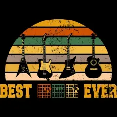 Men's Design By Humans Best Guitar Dad Ever Music Guitar Chord By BaoMinh Tank Top