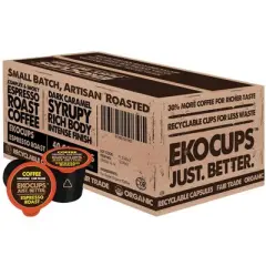 EkoCups Espresso Roast Organic Fair Trade Coffee Pods