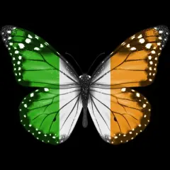 Junior's Design By Humans Butterfly Flag Of Ireland By GiftsIdeas T-Shirt