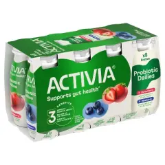 Activia Probiotic Dailies Strawberry & Blueberry Yogurt Drink - 8ct/3.1 fl oz Bottles