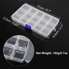 Unique Bargains Plastic Clear Fishing Lure Box Trays Organizer Small Case Storage Clear 3 Pcs