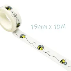 Wrapables Washi Masking Tape, 15mm x 10M, Buzzing Bees
