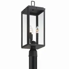 Crystorama Lighting Byron 3 - Light Post Light in  Matte Black