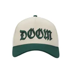 Marvel Universe Dr. Doom Men's Off-white & Green A-Frame Snapback Hat