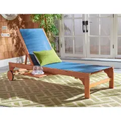 Ralden Sunlounger - Outdoor - PAT7070 - Natural/Navy -Safavieh