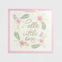 Large 'Hello Little One' on Pink Floral Baby Shower Gift Bag - Spritz&trade;