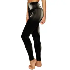 Felina Women's Maia High-Waist Glass-Effect Legging (Black, Small)