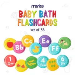merka Bath Books for Toddlers, Bath Letters and Numbers for Toddlers, Set of 36 Floating Flashcards, ABCs, And Numbers