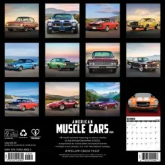 Willow Creek Press 12"x12" 2026 American Muscle Cars Wall Calendar