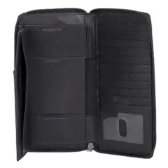 Dopp Regatta RFID Blocking Leather Zipper Passport Organizer - Black