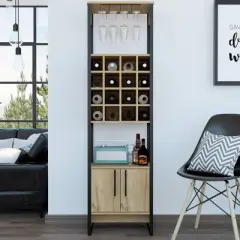 Emery High Bar Cabinet Light Wood - RST Brands