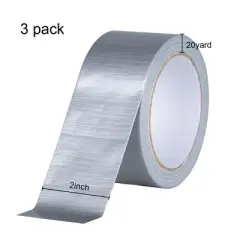 3 Pack Duct Tape Heavy Duty Waterproof, Strong Adhesive Silver Duct Tape Bulk for Indoor Outdoor Repairs