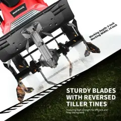 Costway 17-Inch 13.5 Amp Corded Electric Tiller and Cultivator 9'' Tilling Depth Red