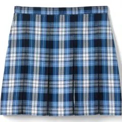Lands' End School Uniform Girls Plaid Box Pleat Skirt Top of the Knee