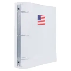 JAM PAPER Plastic 2 inch Binder - American Flag Clear 3 Ring Binder - Sold Individually