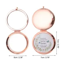 Unique Bargains Circular Makeup Mirror Rose Gold Tone 1 Pc