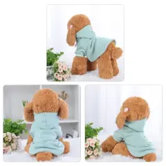 Unique Bargains Pet Dog Warm Hoody Coat Clothes Green Large Size