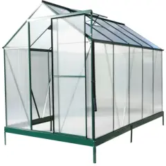 CAVINAS 6.3'*4.2'*7' Durable Polycarbonate Greenhouse Walk-in Greenhouse Kit with Rain Gutter for Backyard