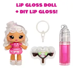 Yummiland Lip Gloss Doll: Sour Sweeties - Misty Cakes Includes DIY Lip Gloss + Removable Keychain