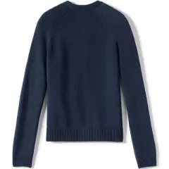 Lands' End School Uniform Girls Cotton Modal Zip-front Cardigan Sweater