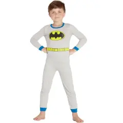 DC Comics Big Boys Batman Costume Pajama Set, Gray, 4 Grey