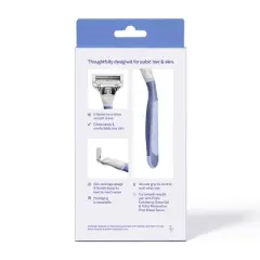 Flamingo Pubic Women's Razor  - 1 Razor Handle + 2 Razor Blade Cartridges