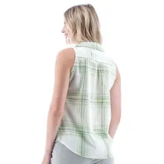 Aventura Clothing Women's Greenwood-II Collared Neck Button Down Tank Top