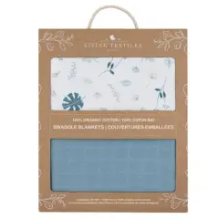 Living Textiles Baby Organic Muslin Swaddle Blanket Set - Banana Leaf - 2pk