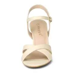 Allegra K Women's Cross Straps Kitten Heel Sandals