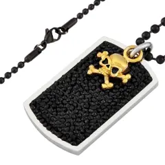Men's Crucible Stainless Steel Black Crystal Dog Tag Pendant