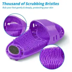 Swtroom Silicone Foot Scrubber Massage and Cleaning Non-Slip for Shower (1PCS Purple)