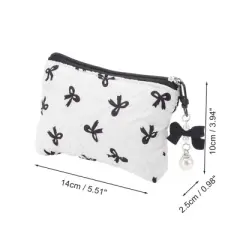 Unique Bargains Dumpling Bag with Pendant Bow Makeup Bag 1 Pc