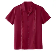 KS Island by KingSize Men's Big & Tall Short Sleeve Embroidered Island Shirt