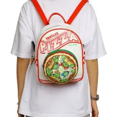 TMNT Classic Retro Cartoon Turtles Pizza Women's White Mini Backpack