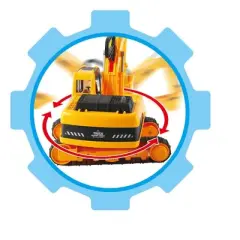 Link Ready! Set! Play! 8"  Construction Excavator Truck With Pull Back Power, Pretend Play Toy For Kids