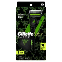 GilletteLabs Limited Black Men's 5 Blade Reusable Razor Handle with Refill and Case