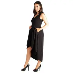 24seven Comfort Apparel Women's Maternity Sleeveless High Low Dress
