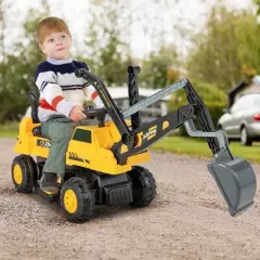 Costway Kids Ride on Excavator Digger Electric Construction Vehicles with  Lights & Music