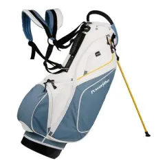 PowerBilt Golf Dunes PU Leather Stand / Carry Bag 14-Way Top - Blue / White