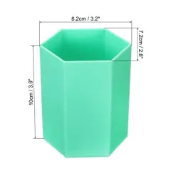 Unique Bargains Hexagon Plastic Pencil Pen Makeup Brush Holder Desktop Organizer 2 Pcs