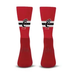 NCAA Cincinnati Bearcats Streak Team Color Crew Socks - L