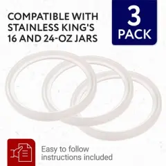 Maplefield 3 Pack Replacement Gaskets Compatible with Thermos Stainless King Food Jar 16- and 24-Ounce Containers