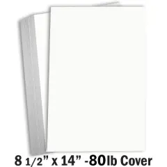 Hamilco Cream Colored 8.5" x 14" Legal Size Card Stock Paper Heavyweight 80lb Cover 25 Pack