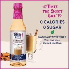 Jordan's Skinny Mixes Naturally Sweetened Sugar Free Cinnamon Dolce Coffee Flavoring Syrup - 12.7 fl oz