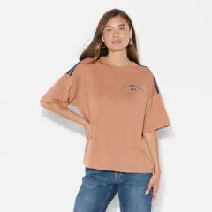 Women's LA Oversized Short Sleeve Graphic T-Shirt - Brown