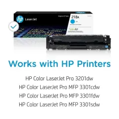 HP 218A Cyan Standard Yield Toner Cartridge Prints Up to 1200 Pages (W2181A)