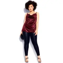 Women's Plus Size Velvet Lust Cami - ruby | CITY CHIC
