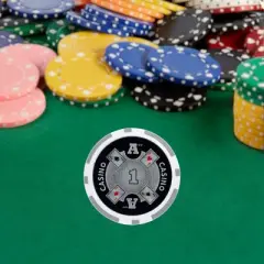 Slickblue 14-Gram Clay Composite Poker Chips 25-Pack, Laser Inlay, Casino Game Chips, Multicolor, $1-$25K