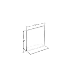 Azar 6"" x 5"" Vertical Double Sided Stand Up Acrylic Sign Holder Clear 10/Pack 152724